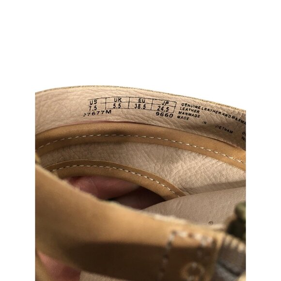 Timberland Earthkeepers Sandals Womens 7.5 Tan Wedge Cork Anti Fatigue Leather - Picture 13 of 14